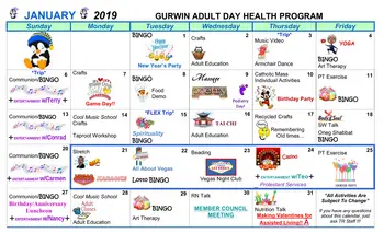 Activity Calendar of Gurwin Jewish, Assisted Living, Nursing Home, Independent Living, CCRC, Commack, NY 3
