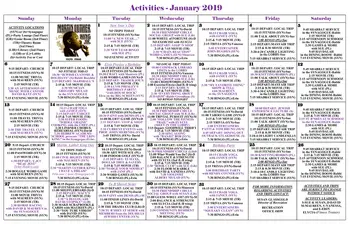 Activity Calendar of Gurwin Jewish, Assisted Living, Nursing Home, Independent Living, CCRC, Commack, NY 7