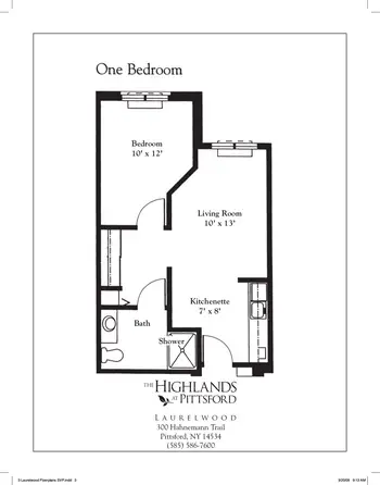 Floorplan of The Highlands At Pittsford, Assisted Living, Nursing Home, Independent Living, CCRC, Pittsford, NY 2