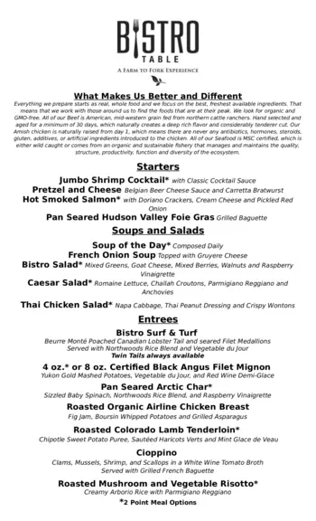 Dining menu of The Highlands At Pittsford, Assisted Living, Nursing Home, Independent Living, CCRC, Pittsford, NY 2