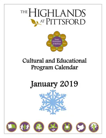 Activity Calendar of The Highlands At Pittsford, Assisted Living, Nursing Home, Independent Living, CCRC, Pittsford, NY 1