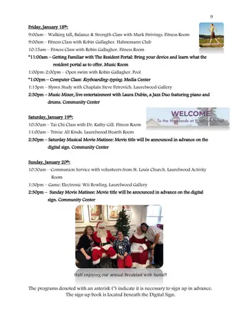 Activity Calendar of The Highlands At Pittsford, Assisted Living, Nursing Home, Independent Living, CCRC, Pittsford, NY 6
