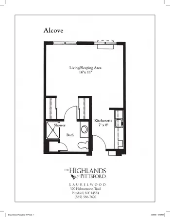 Floorplan of The Highlands At Pittsford, Assisted Living, Nursing Home, Independent Living, CCRC, Pittsford, NY 18