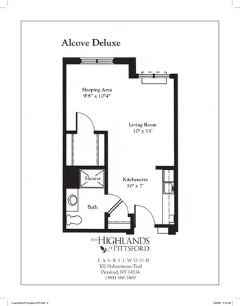 Floorplan of The Highlands At Pittsford, Assisted Living, Nursing Home, Independent Living, CCRC, Pittsford, NY 19