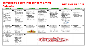 Activity Calendar of Jefferson Ferry, Assisted Living, Nursing Home, Independent Living, CCRC, South Setauket, NY 4