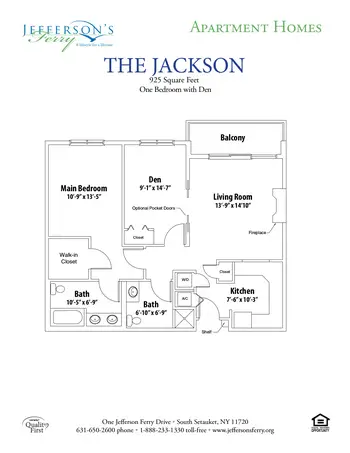 Floorplan of Jefferson Ferry, Assisted Living, Nursing Home, Independent Living, CCRC, South Setauket, NY 4