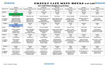 Dining menu of The Wesley Community, Assisted Living, Nursing Home, Independent Living, CCRC, Saratoga Springs, NY 1