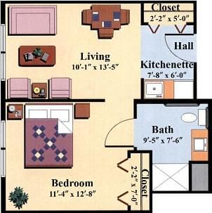 Floorplan of The Wesley Community, Assisted Living, Nursing Home, Independent Living, CCRC, Saratoga Springs, NY 12