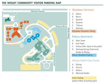 Campus Map of The Wesley Community, Assisted Living, Nursing Home, Independent Living, CCRC, Saratoga Springs, NY 2