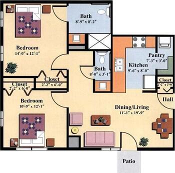 Floorplan of The Wesley Community, Assisted Living, Nursing Home, Independent Living, CCRC, Saratoga Springs, NY 20