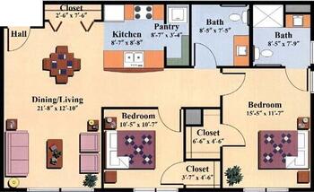 Floorplan of The Wesley Community, Assisted Living, Nursing Home, Independent Living, CCRC, Saratoga Springs, NY 19