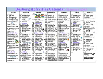 Activity Calendar of Weinberg Campus, Assisted Living, Nursing Home, Independent Living, CCRC, Getzville, NY 1