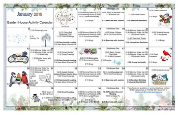 Activity Calendar of Weinberg Campus, Assisted Living, Nursing Home, Independent Living, CCRC, Getzville, NY 3