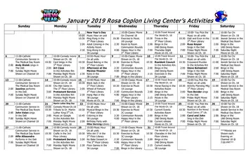 Activity Calendar of Weinberg Campus, Assisted Living, Nursing Home, Independent Living, CCRC, Getzville, NY 7