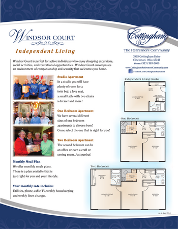 Floorplan of Cottingham Retirement Community, Assisted Living, Nursing Home, Independent Living, CCRC, Cincinnati, OH 7