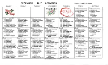 Activity Calendar of Friends Care Community of Yellow Springs, Assisted Living, Nursing Home, Independent Living, CCRC, Yellow Springs, OH 1