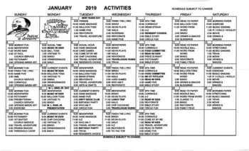 Activity Calendar of Friends Care Community of Yellow Springs, Assisted Living, Nursing Home, Independent Living, CCRC, Yellow Springs, OH 3