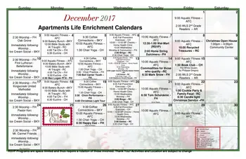 Activity Calendar of Green Hills Community, Assisted Living, Nursing Home, Independent Living, CCRC, West Liberty, OH 1