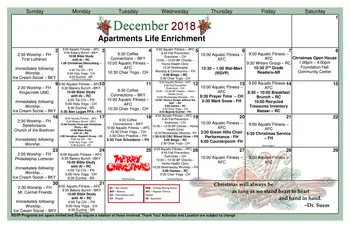 Activity Calendar of Green Hills Community, Assisted Living, Nursing Home, Independent Living, CCRC, West Liberty, OH 6