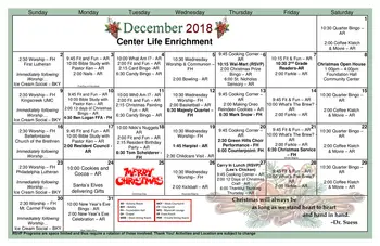 Activity Calendar of Green Hills Community, Assisted Living, Nursing Home, Independent Living, CCRC, West Liberty, OH 7