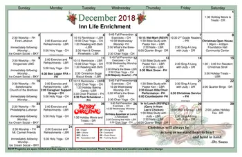 Activity Calendar of Green Hills Community, Assisted Living, Nursing Home, Independent Living, CCRC, West Liberty, OH 10