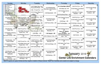 Activity Calendar of Green Hills Community, Assisted Living, Nursing Home, Independent Living, CCRC, West Liberty, OH 12
