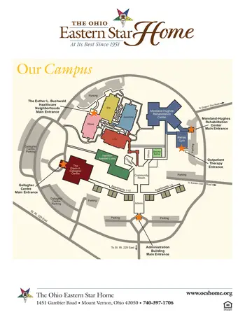Campus Map of Ohio Eastern Star Home, Assisted Living, Nursing Home, Independent Living, CCRC, Mount Vernon, OH 1