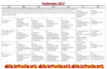 Activity Calendar of Stow-Glen Retirement Village, Assisted Living, Nursing Home, Independent Living, CCRC, Stow, OH 6