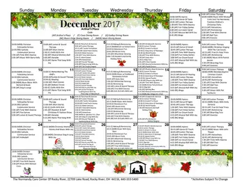 Activity Calendar of The Normandy, Assisted Living, Nursing Home, Independent Living, CCRC, Rocky River, OH 2