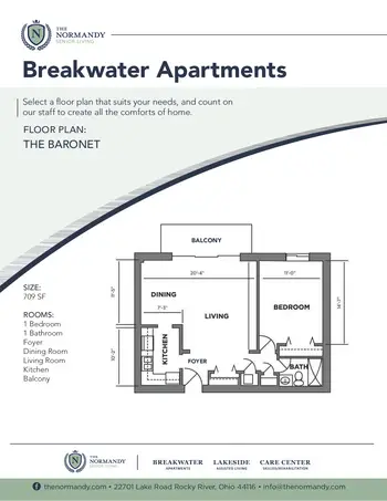 Floorplan of The Normandy, Assisted Living, Nursing Home, Independent Living, CCRC, Rocky River, OH 1