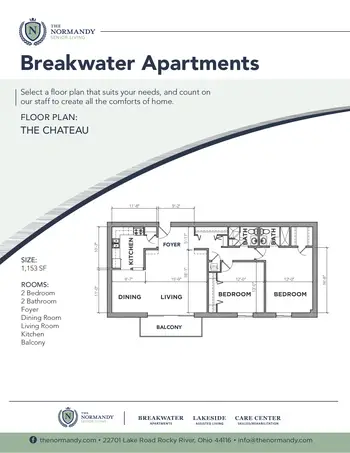 Floorplan of The Normandy, Assisted Living, Nursing Home, Independent Living, CCRC, Rocky River, OH 4