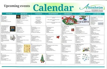 Activity Calendar of Altenheim, Assisted Living, Nursing Home, Independent Living, CCRC, Strongsville, OH 3