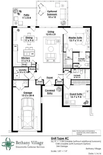 Floorplan of Bethany Village, Assisted Living, Nursing Home, Independent Living, CCRC, Dayton, OH 12