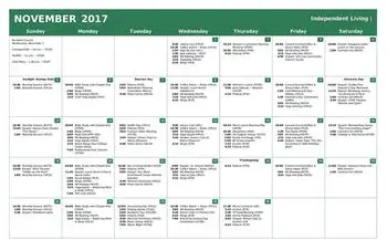 Activity Calendar of Bethany Village, Assisted Living, Nursing Home, Independent Living, CCRC, Dayton, OH 2