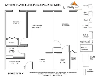 Floorplan of Gateway Retirement Community, Assisted Living, Nursing Home, Independent Living, CCRC, Euclid, OH 4