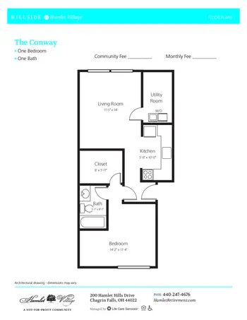 Floorplan of Hamlet, Assisted Living, Nursing Home, Independent Living, CCRC, Chagrin Falls, OH 1