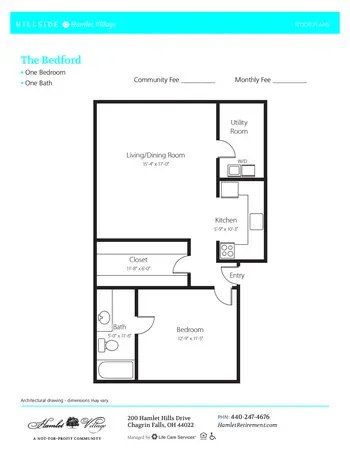 Floorplan of Hamlet, Assisted Living, Nursing Home, Independent Living, CCRC, Chagrin Falls, OH 2