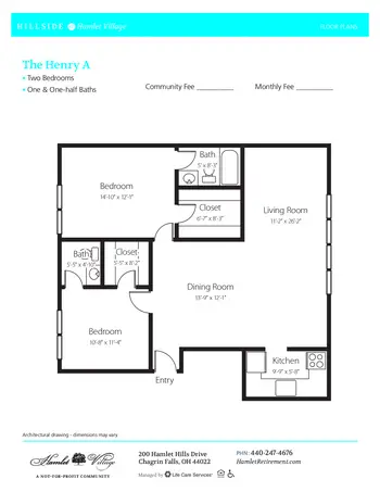 Floorplan of Hamlet, Assisted Living, Nursing Home, Independent Living, CCRC, Chagrin Falls, OH 6