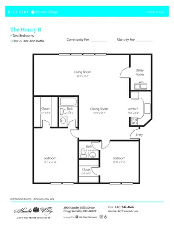 Floorplan of Hamlet, Assisted Living, Nursing Home, Independent Living, CCRC, Chagrin Falls, OH 7