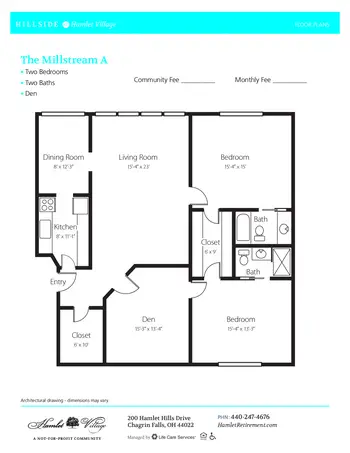 Floorplan of Hamlet, Assisted Living, Nursing Home, Independent Living, CCRC, Chagrin Falls, OH 9