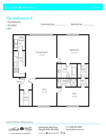 Floorplan of Hamlet, Assisted Living, Nursing Home, Independent Living, CCRC, Chagrin Falls, OH 10