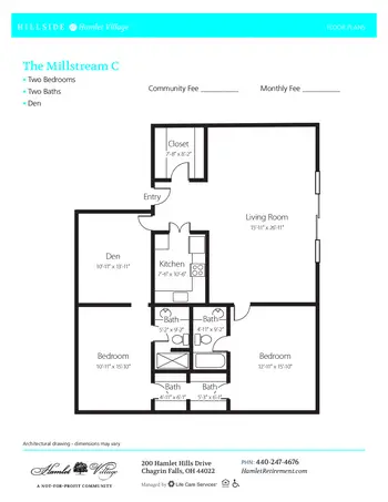 Floorplan of Hamlet, Assisted Living, Nursing Home, Independent Living, CCRC, Chagrin Falls, OH 11