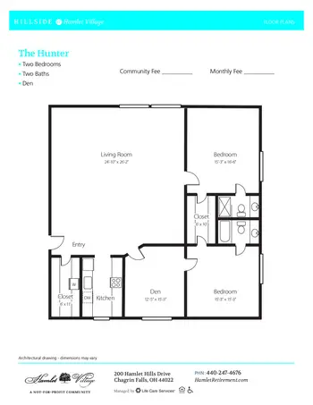 Floorplan of Hamlet, Assisted Living, Nursing Home, Independent Living, CCRC, Chagrin Falls, OH 14