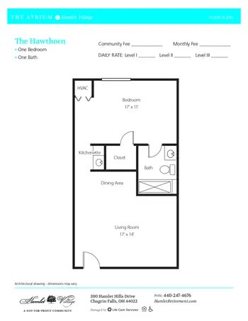 Floorplan of Hamlet, Assisted Living, Nursing Home, Independent Living, CCRC, Chagrin Falls, OH 17