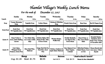 Dining menu of Hamlet, Assisted Living, Nursing Home, Independent Living, CCRC, Chagrin Falls, OH 3