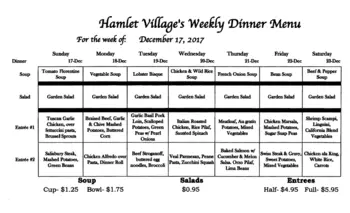 Dining menu of Hamlet, Assisted Living, Nursing Home, Independent Living, CCRC, Chagrin Falls, OH 4