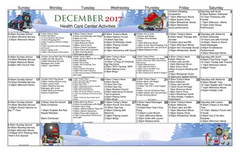 Activity Calendar of Worthington Christian Village, Assisted Living, Nursing Home, Independent Living, CCRC, Columbus, OH 4
