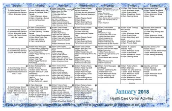 Activity Calendar of Worthington Christian Village, Assisted Living, Nursing Home, Independent Living, CCRC, Columbus, OH 5