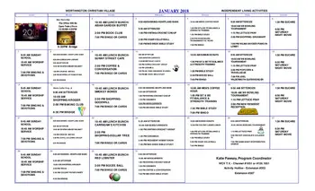 Activity Calendar of Worthington Christian Village, Assisted Living, Nursing Home, Independent Living, CCRC, Columbus, OH 8