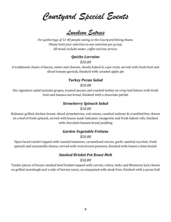 Dining menu of Willow Brook Christian Communities, Assisted Living, Nursing Home, Independent Living, CCRC, Delaware, OH 15